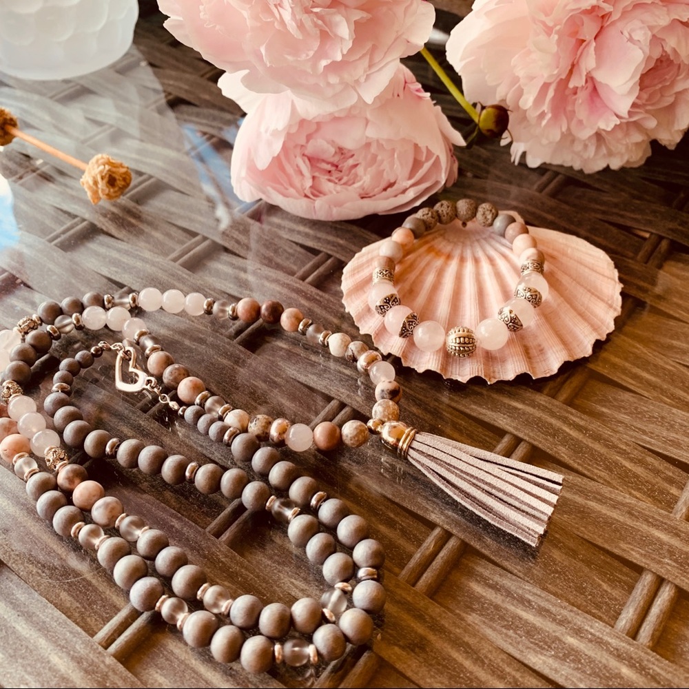 Boho Necklace, Gemstone Healing Stone Necklace